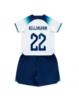 Otroški Nogometna dresi replika Anglija Jude Bellingham #22 Domači SP 2022 Kratek rokav (+ hlače)